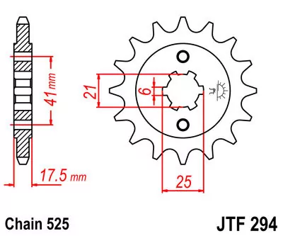 Ritzel 14Z  |  525 Grobverz. 6 Innen Ø 21/25