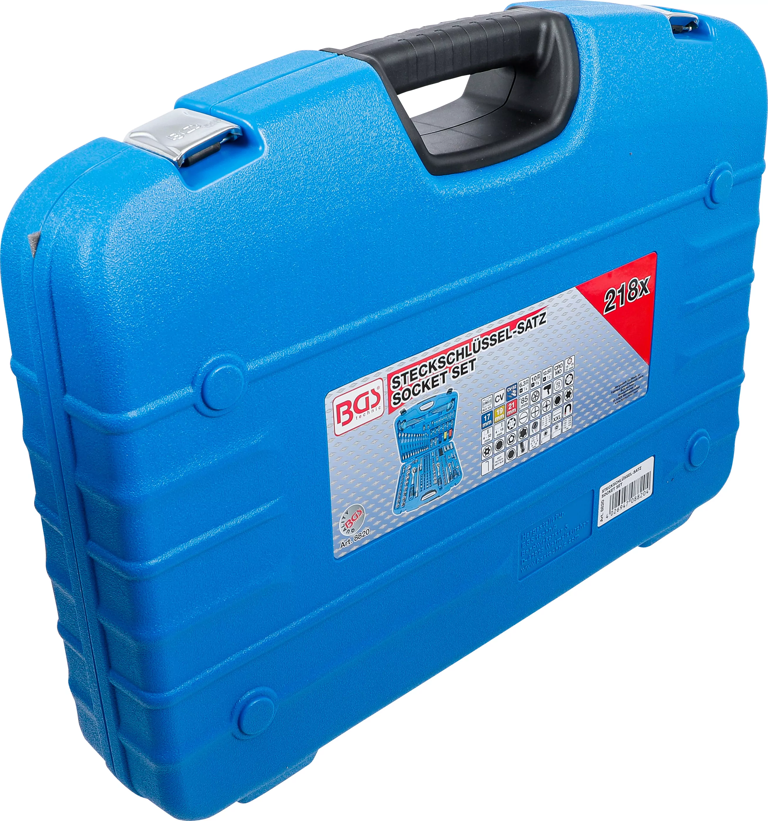 Steckschlüssel-Satz Wellenprofil | Antrieb 6,3 mm (1/4") / 10 mm (3/8") / 12,5 mm (1/2") | 218-tlg.