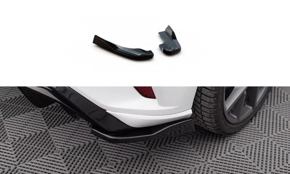 Heck Ansatz Flaps Diffusor Passend Für Diffusor Passend Für V.3 Ford Focus ST Mk4  Schwarz Hochglanz Schwarz Hochglanz