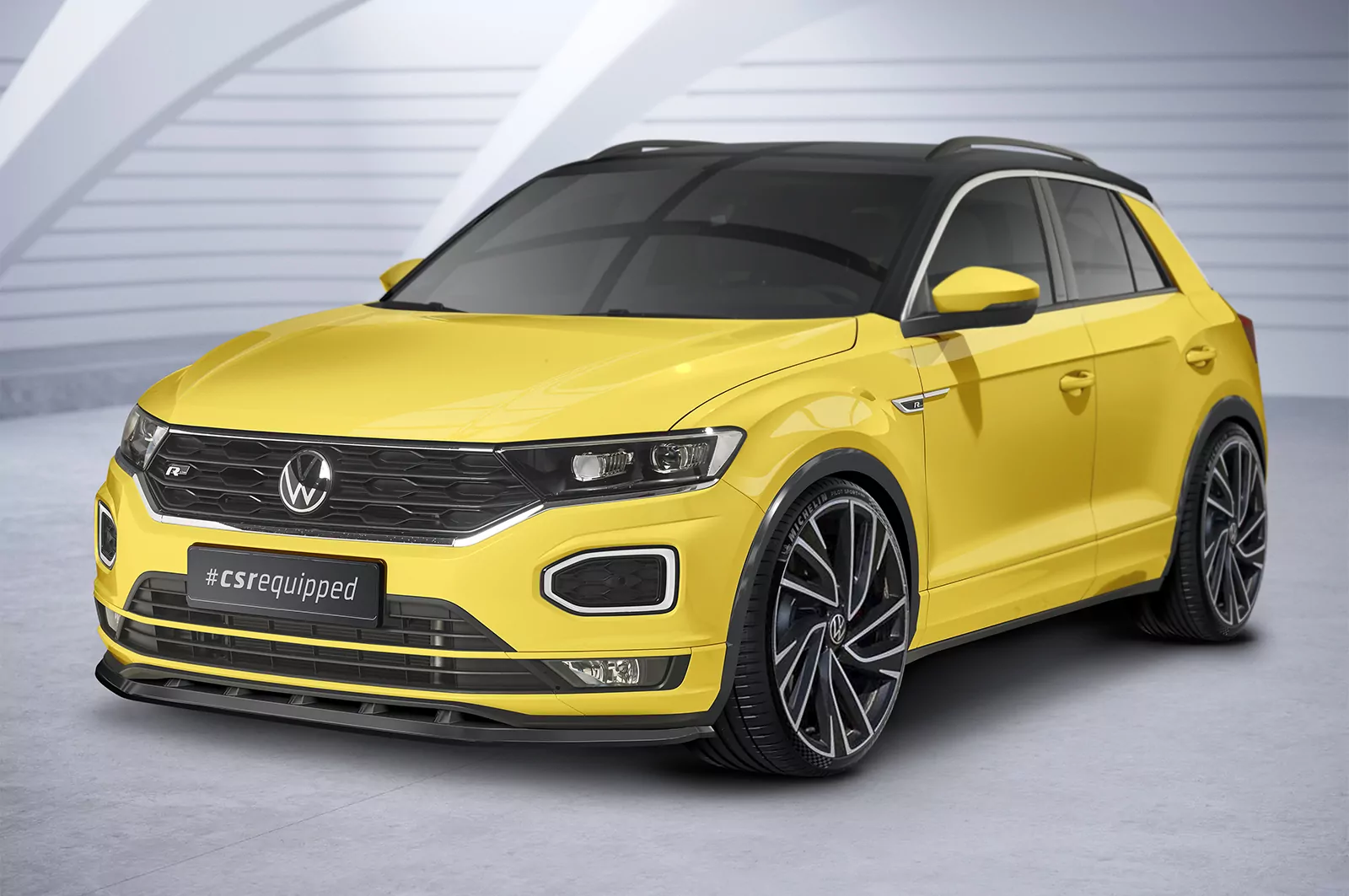 Cup-Spoilerlippe mit ABE für VW T-Roc (A1) R-Line CSL402 Strukturiert (schwarz matt)