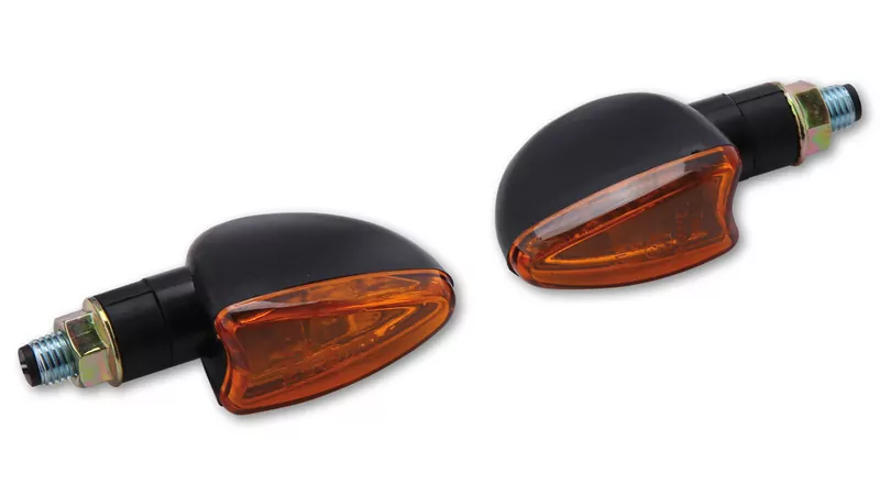 SHIN YO Arrow Mini Indicators Black/Orange E-Approved (Pair)