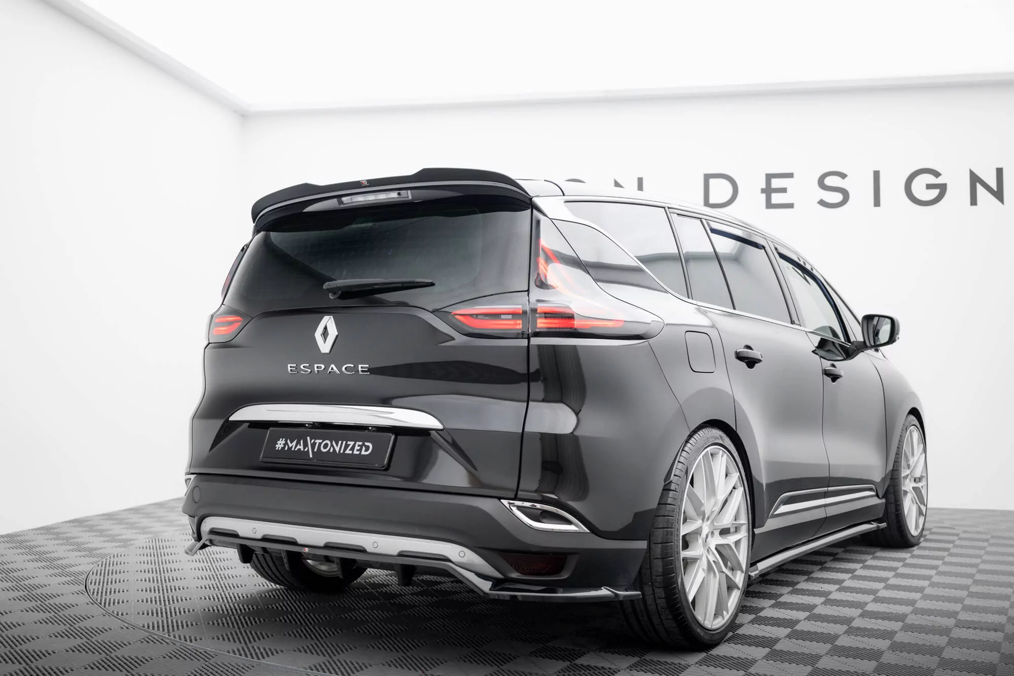 Spoiler CAP Für Renault Espace Mk5 Facelift Schwarz Hochglanz