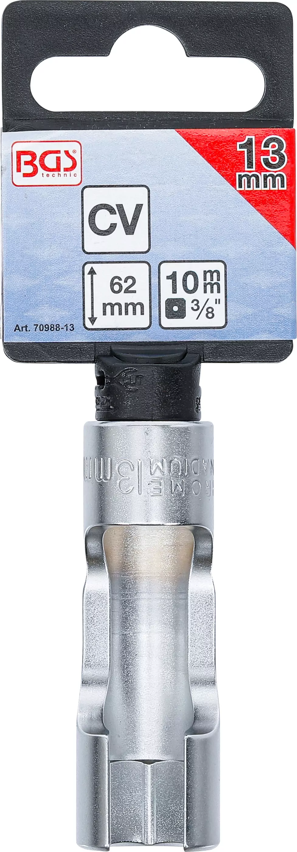 Spezial-Steckschlüssel-Einsatz, geschlitzt | Antrieb Innenvierkant 10 mm (3/8") | SW 13 mm