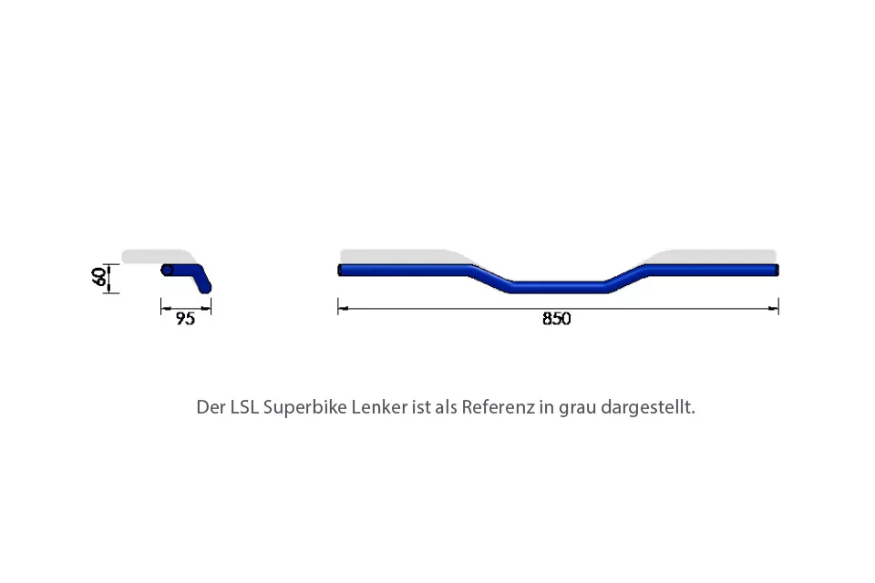 LSL 1 Zoll Stahl-Lenker Street Bar L00 mit H-D Sicke mit ABE