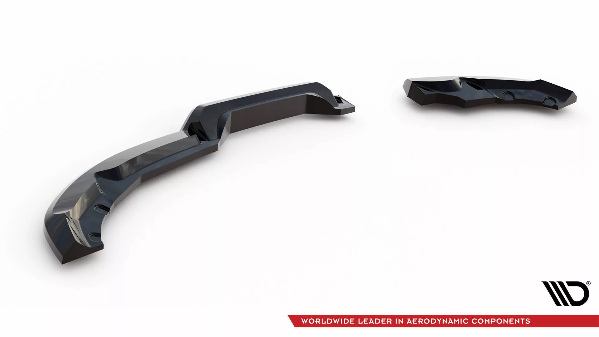 Hinten Splitter (mit Einem Vertikalem Balken) Renault Clio R.S. Line Mk5 Schwarz Hochglanz