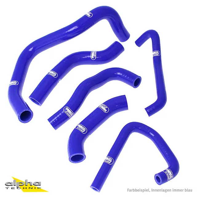 SAMCO SPORT Siliconschlauch Kit blau für Kawasaki ZX6R Modelljahr 2007-2008