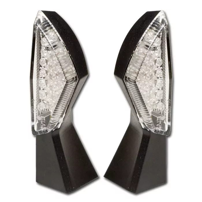 Led-blinker Square | Schwarz | Klar | Paar | M8 | L 44 X B 18 Mm | E-geprüft