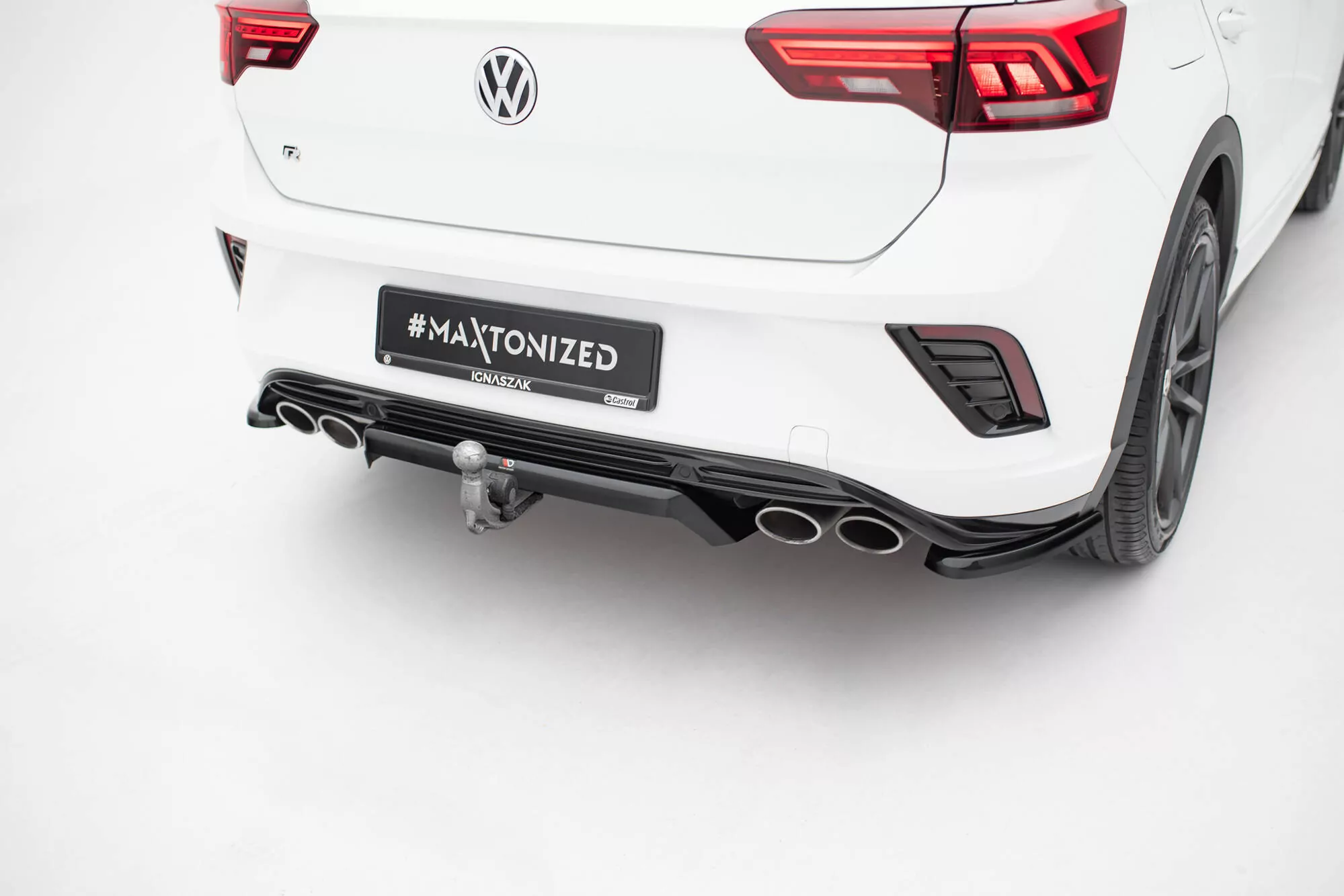 Mittlerer Diffusor Heck Ansatz DTM Look Für Volkswagen T-Roc R Mk1 Schwarz Hochglanz