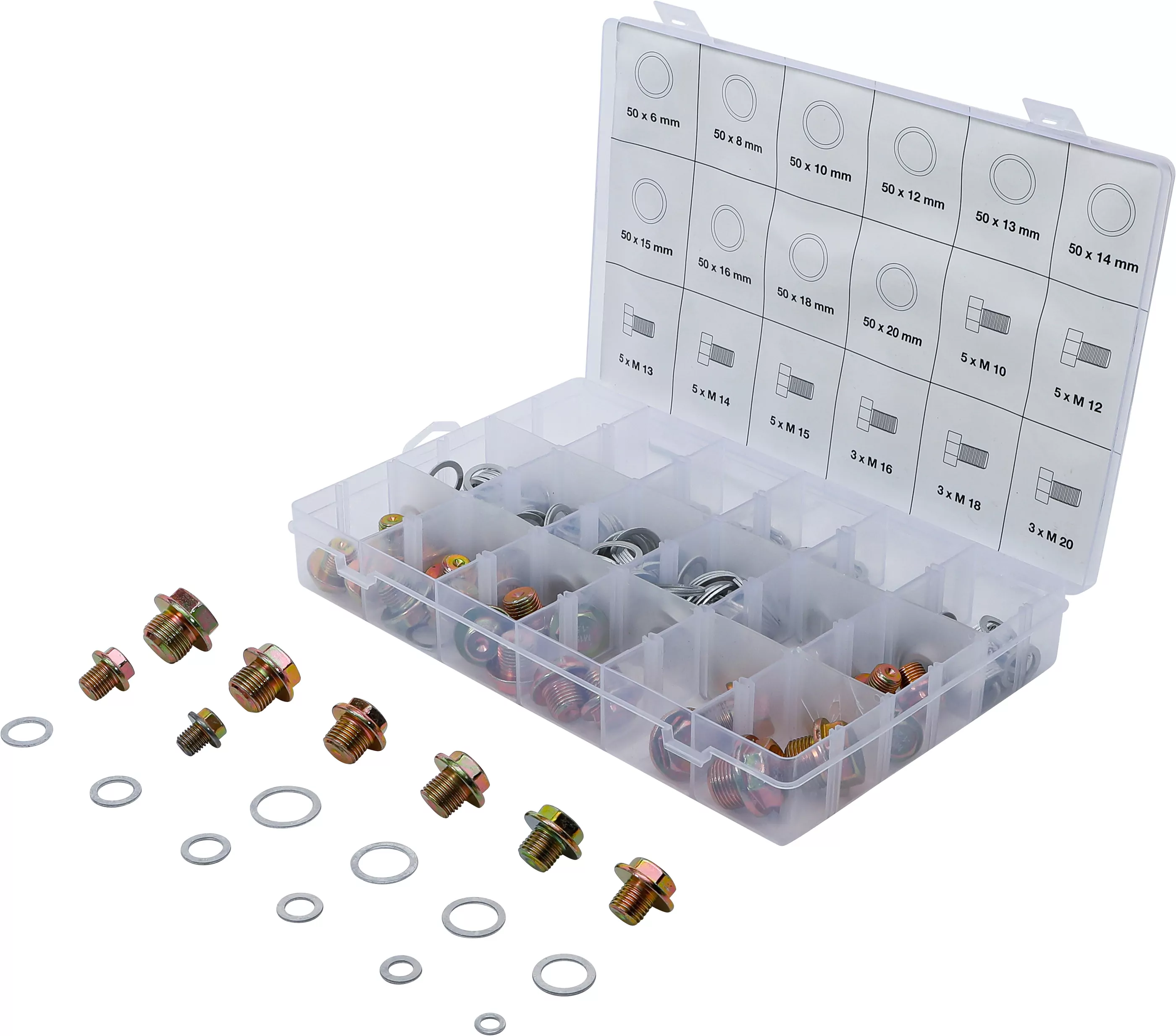 Ölwannenschrauben- und Alu-Dichtring-Sortiment | 534-tlg.