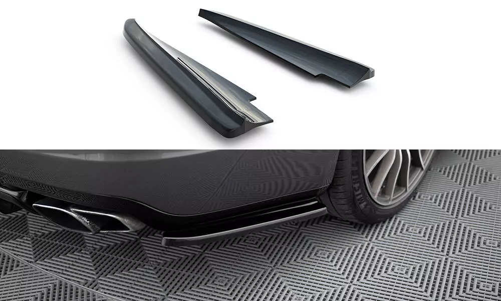 Heck Ansatz Flaps Diffusor Passend Für Passend Für MASERATI QUATTROPORTE MK6 Schwarz Hochglanz Schwarz Hochglanz