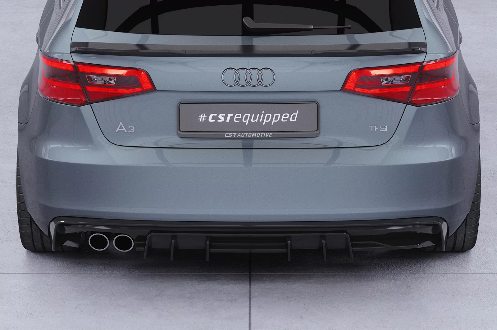 Heckansatz für Audi A3 8V HA493 Schwarz Strukturiert