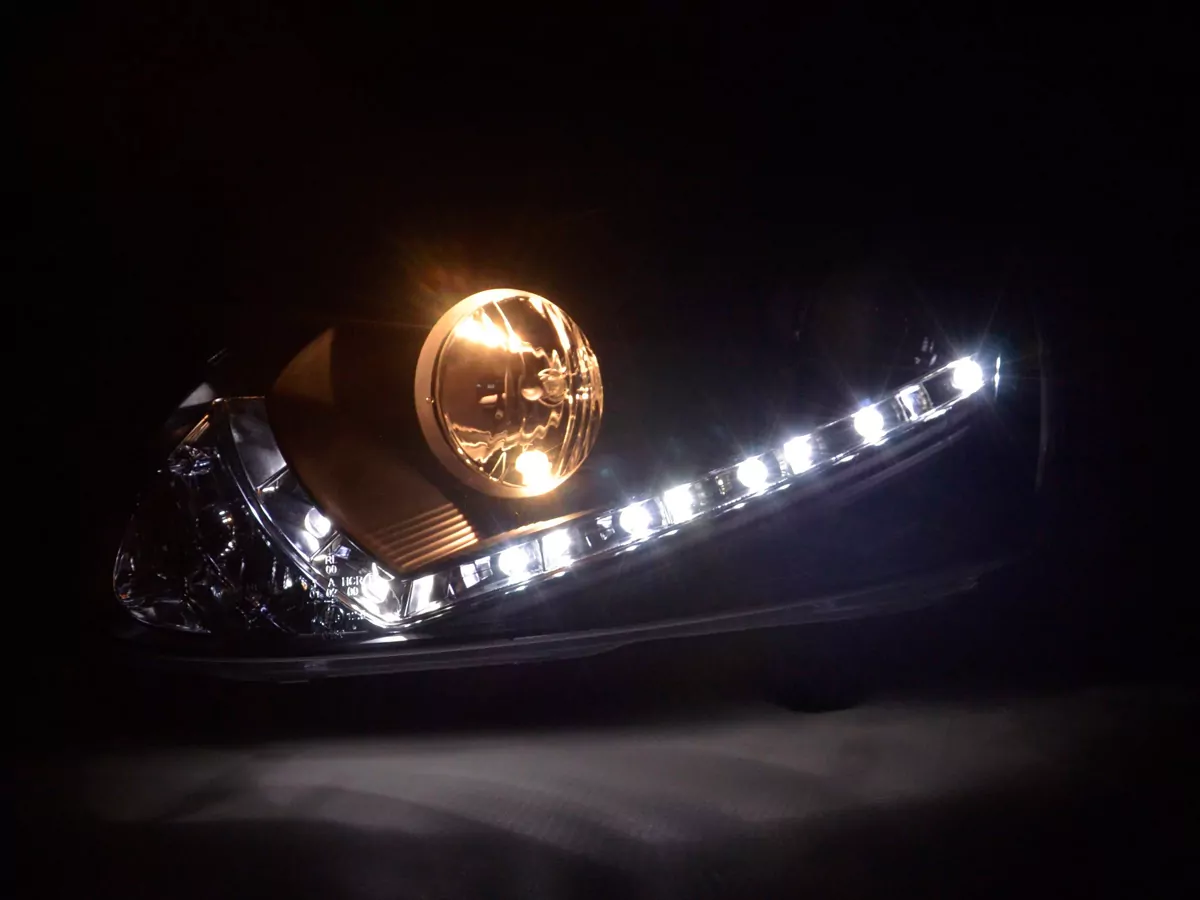 Scheinwerfer Set Daylight LED TFL-Optik VW Golf 5 Typ 1K Bj. 03-08 schwarz