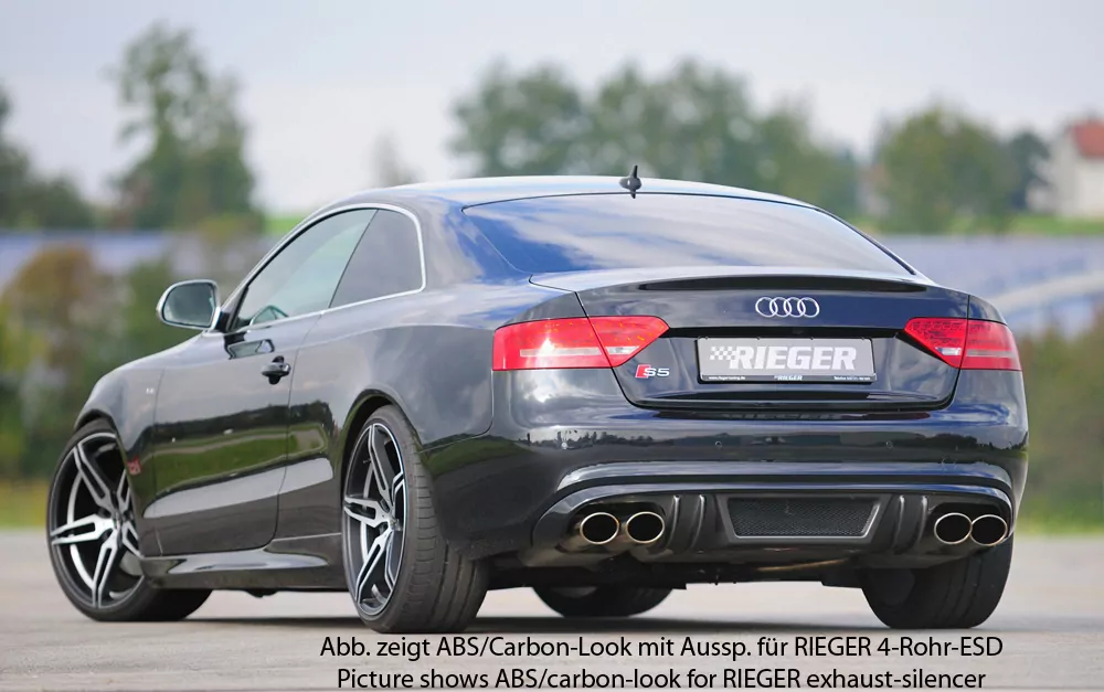 Rieger Heckeinsatz für Audi A5 (B8/B81) - Coupé 06.07-07.11 (bis Facelift) carbon optik