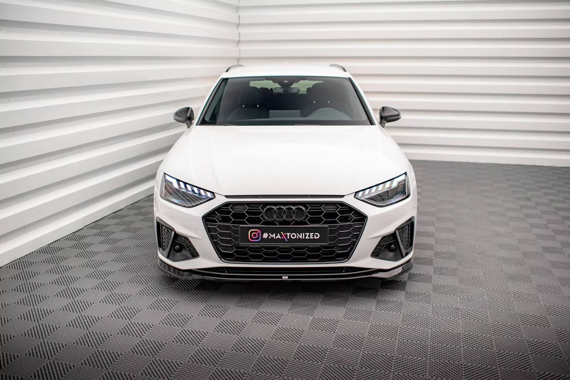 Front Ansatz V.2 Für Audi A4 S-Line / S4 B9 Facelift Schwarz Hochglanz