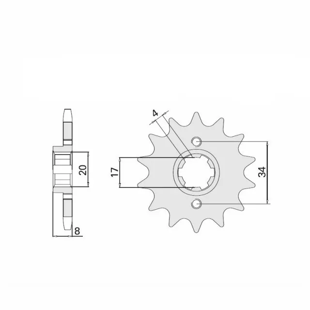 EK-Chain Kettensatz 520DEX für Honda XL350 R-F Typ ND03