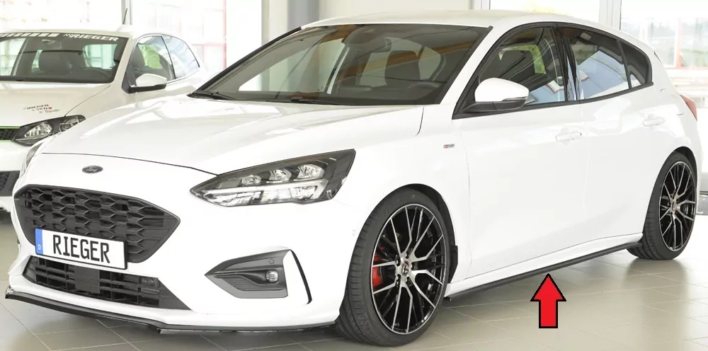 Rieger Seitenschweller links ansatz matt schwarz für Ford Focus 4 ST (DEH) 5-tür. (Turnier) 04.22- (ab Facelift)