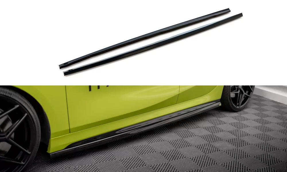 Seitenschweller Ansatz Für V.4 BMW 1er M-Paket/ M135i / 128ti F40  Schwarz Hochglanz