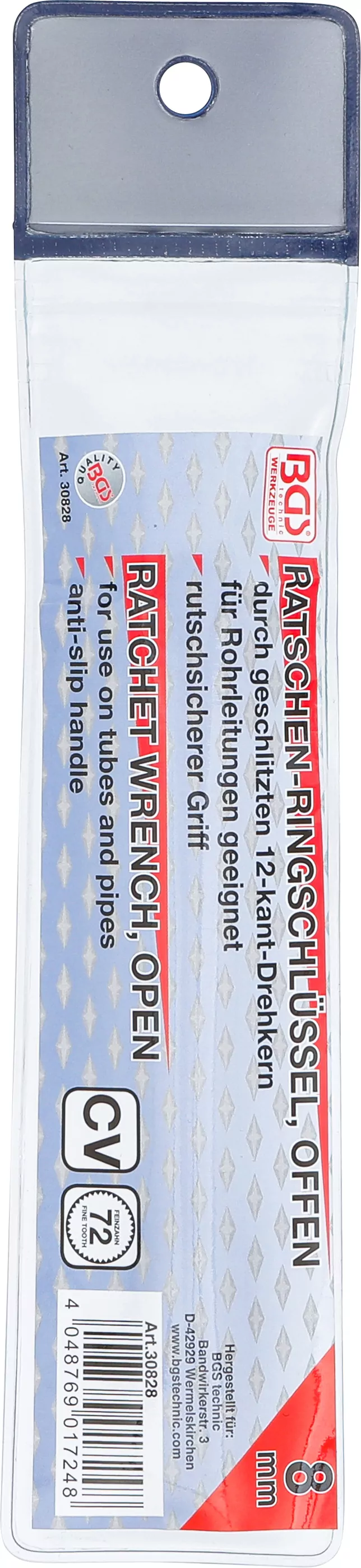 Ratschen-Ringschlüssel, offen | SW 8 mm