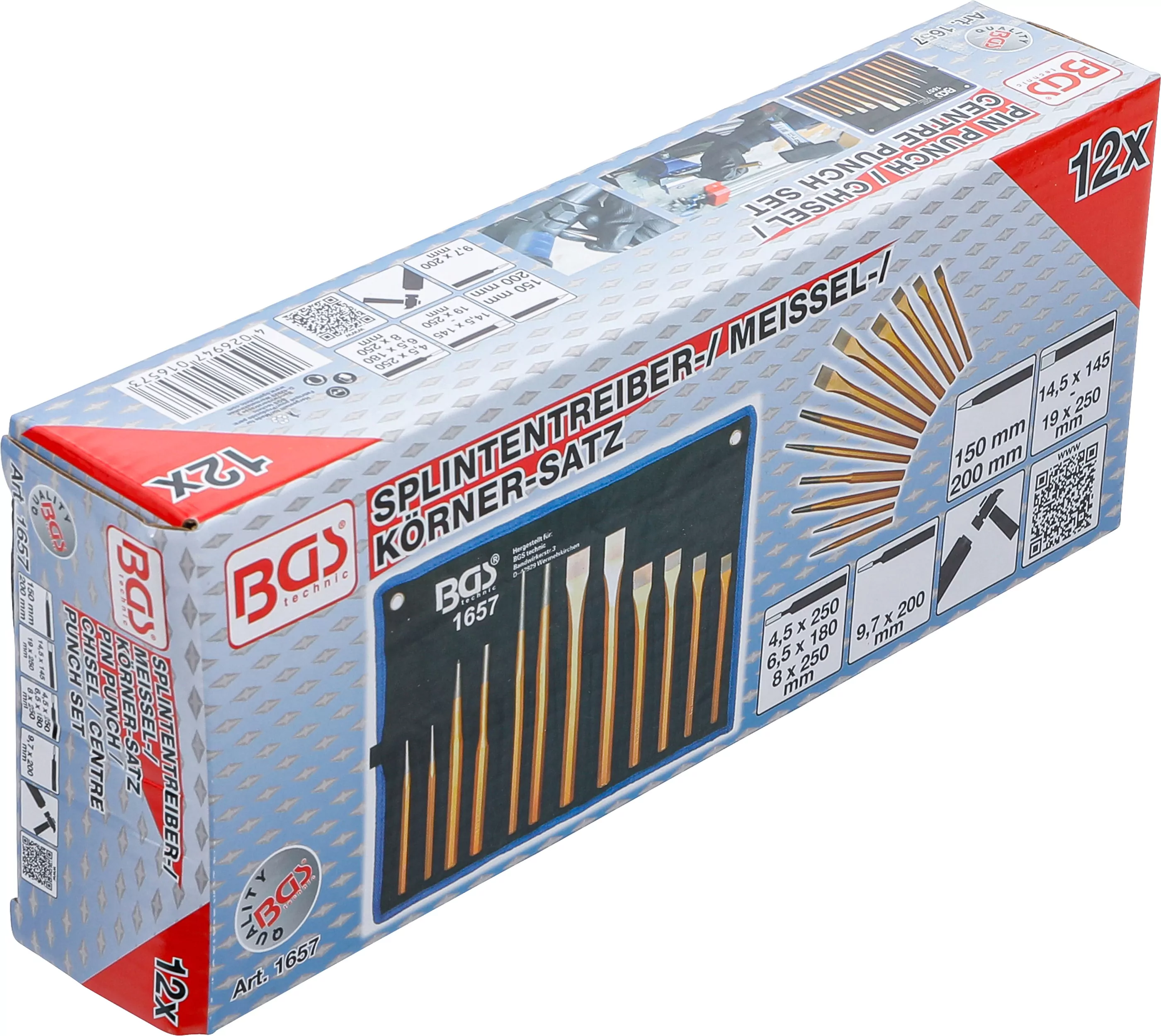 Splintentreiber-/ Meissel-/ Körner-Satz | 12-tlg.