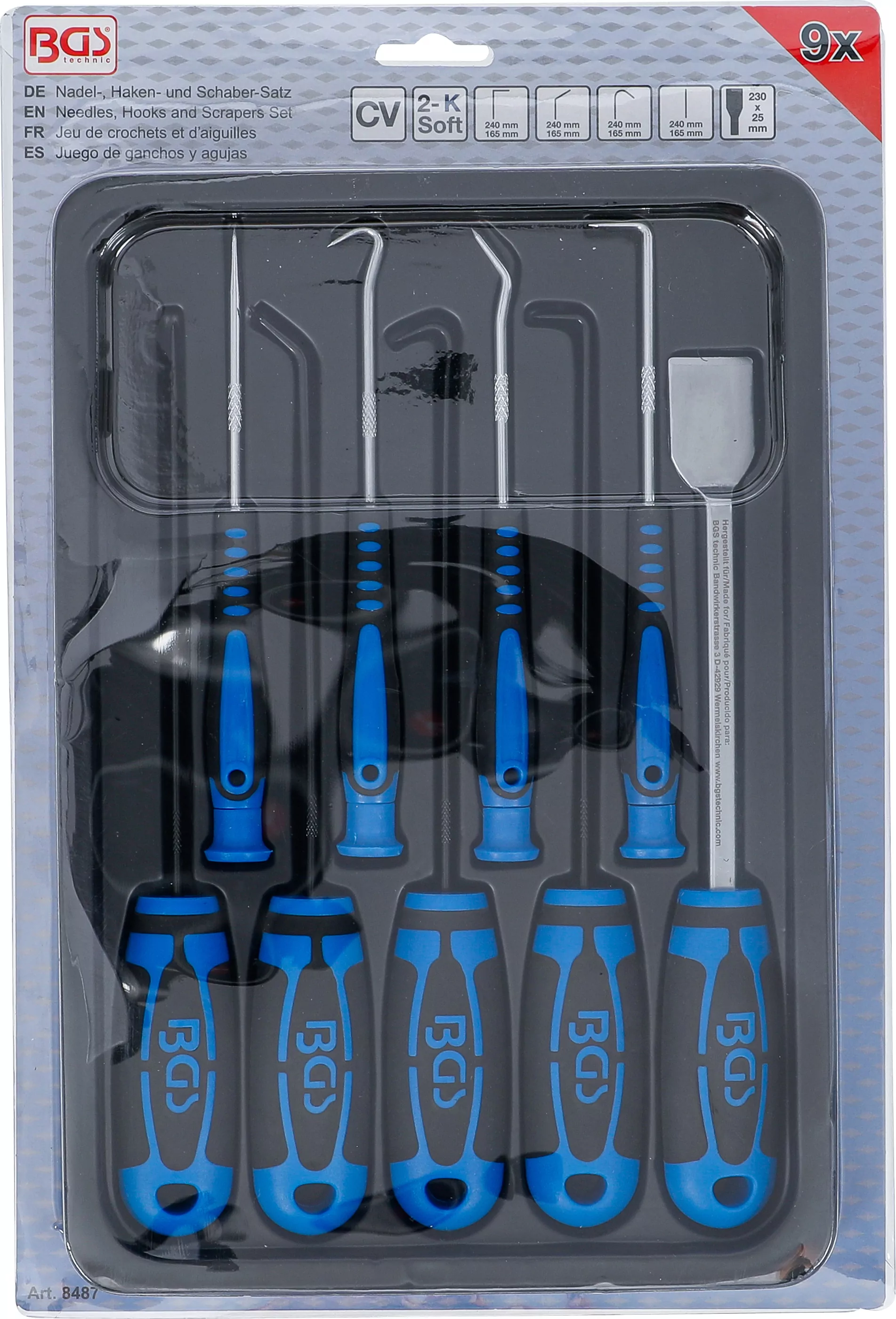 Nadel-, Haken- und Schaber-Satz | 9-tlg.