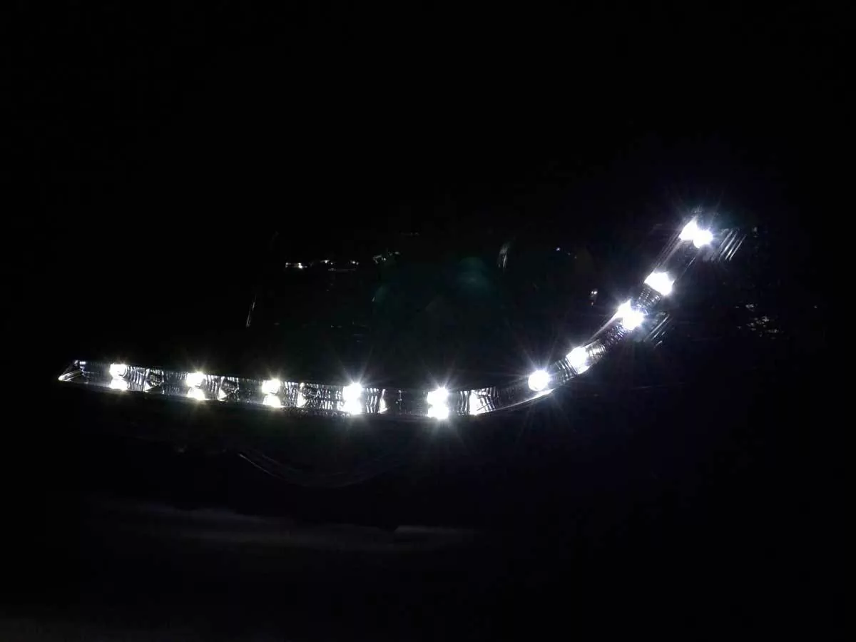 Scheinwerfer Set Daylight LED TFL-Optik Opel Astra G Bj. 98-03 schwarz