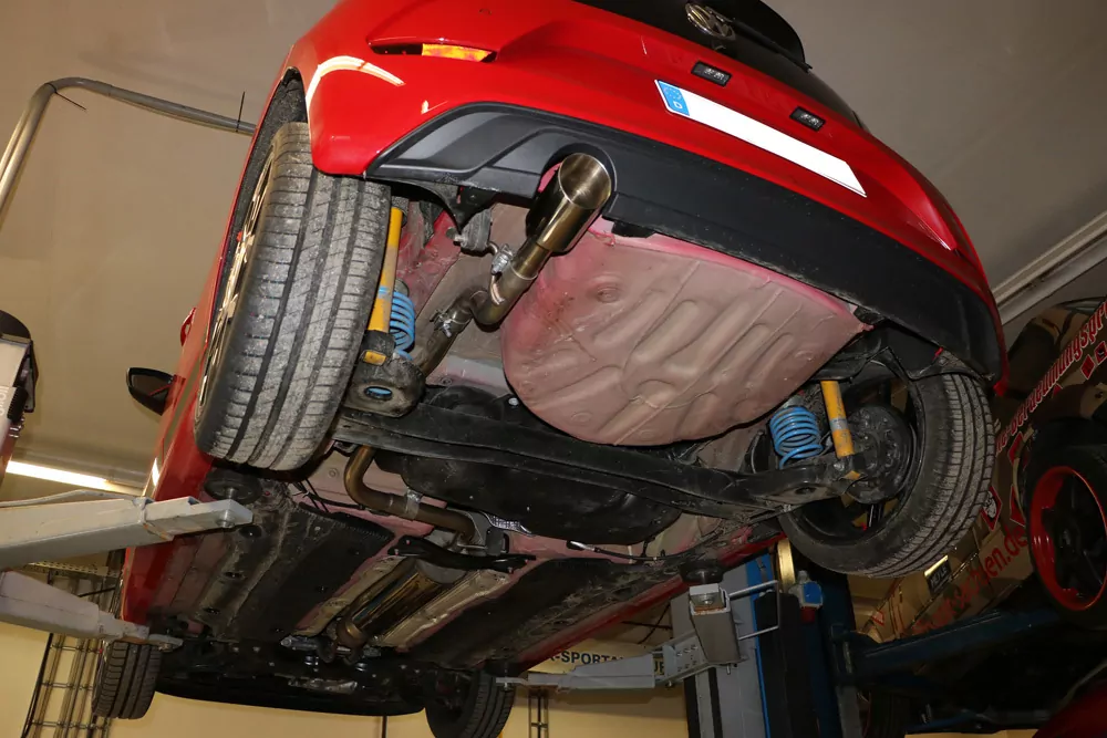 VW UP GTI  Endrohrsystem links passend auf originalen oder FOX-Endschalldämpfer - 1x90 Typ 25 links