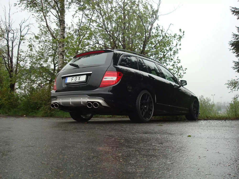 Mercedes C-Klasse 4 Zylinder - 204 AMG-P. + C63 Diff.  Endschalldämpfer rechts/links mit Y-Verbindungsstück - 2x115x85 Typ 32 rechts/links