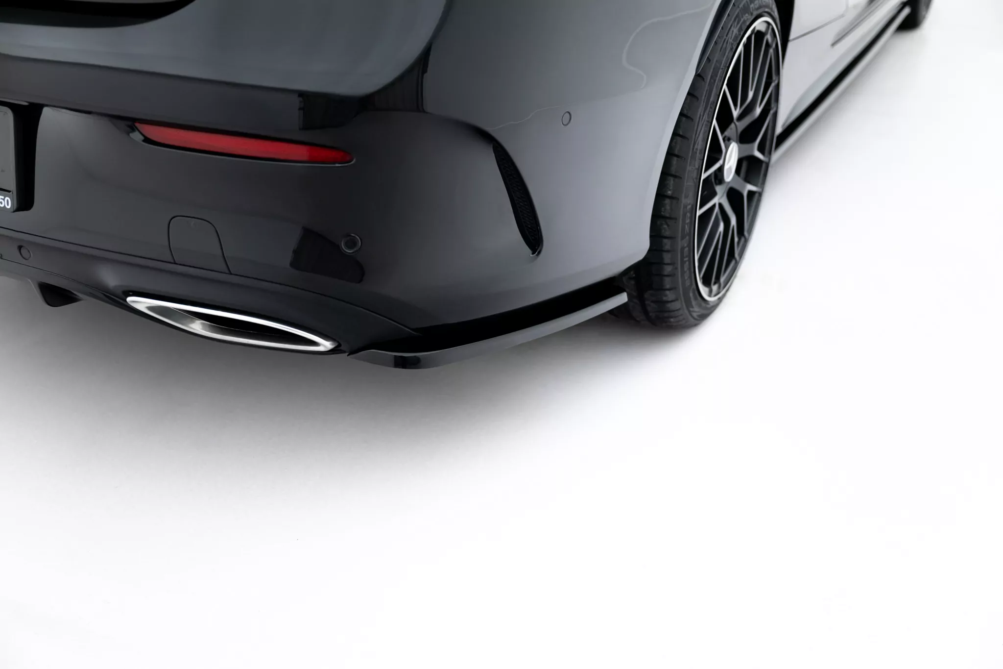 Heck Ansatz Flaps Diffusor Passend Für Diffusor Passend Für MERCEDES- BENZ C-KLASSE W205 COUPE AMG-LINE Schwarz Hochglanz Schwarz Hochglanz