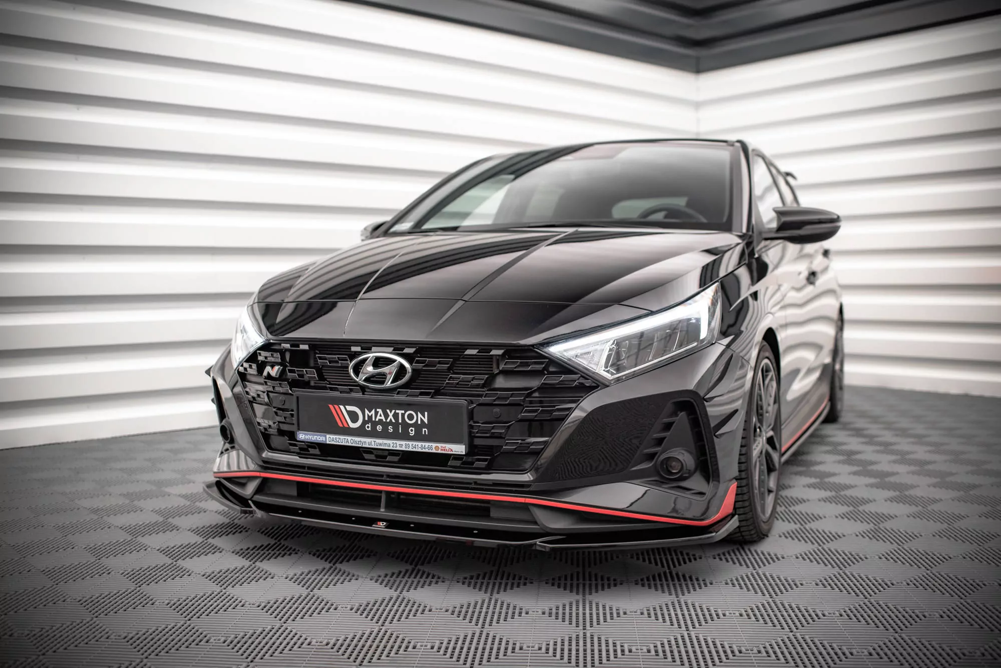 Front Ansatz V.3 Für Hyundai I20 N Mk3 Schwarz Hochglanz