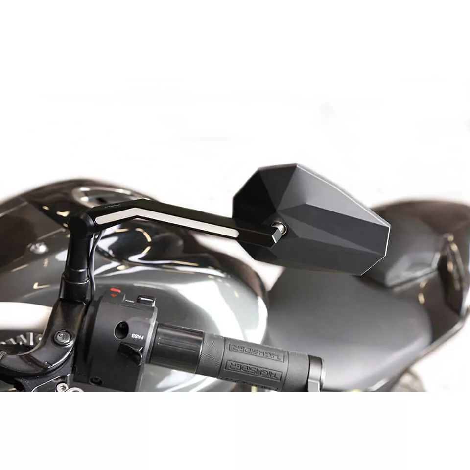 HIGHSIDER pro Handlebar Mirror Stealth -X3 Black With LED Position Light (Pair)