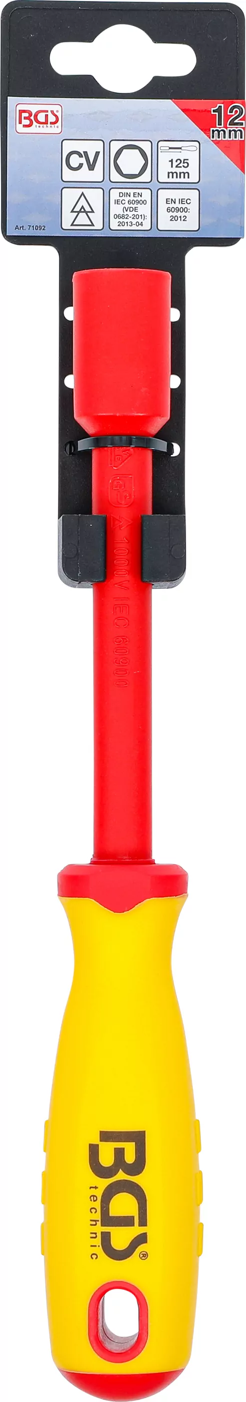 VDE-Steckschlüssel-Schraubendreher | Sechskant | SW 12 mm | Klingenlänge 125 mm