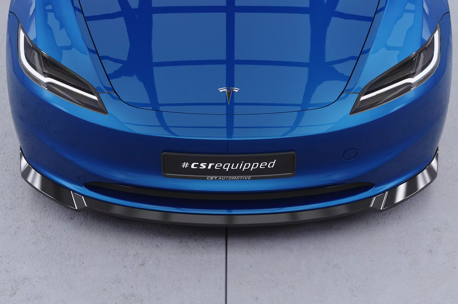 Cup-Spoilerlippe mit ABE für Tesla Model 3 CSL869 Schwarz Strukturiert