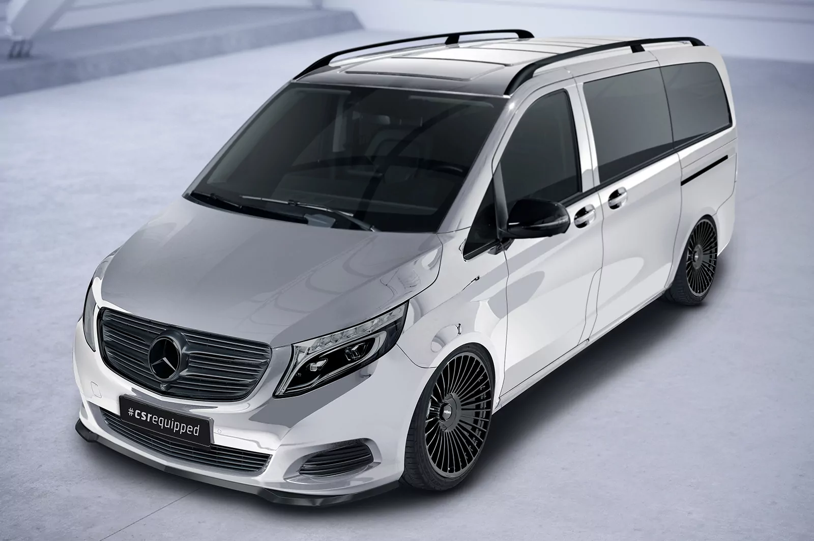 Cup-Spoilerlippe mit ABE für Mercedes Benz V-Klasse 447 CSL538 Schwarz Strukturiert