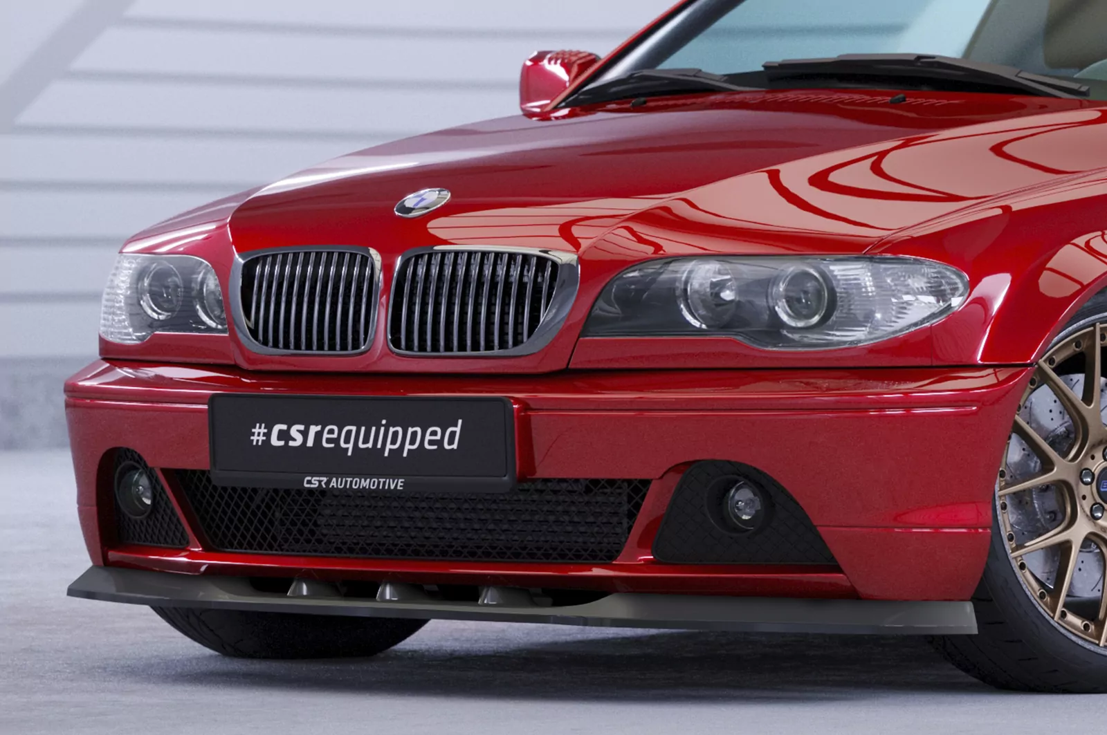 Cup-Spoilerlippe mit ABE für BMW 3er E46 Coupe / Cabrio CSL073 Strukturiert (schwarz matt)