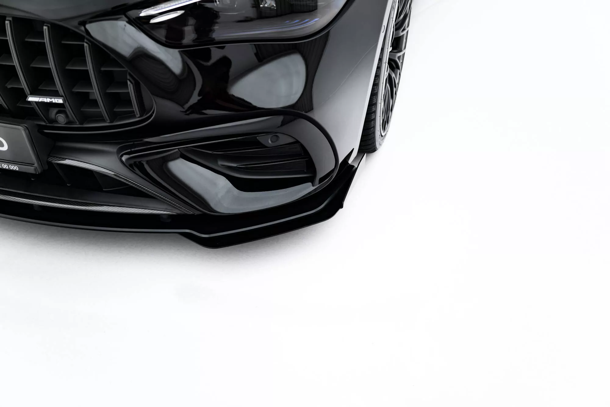 Street Pro Front Ansatz Für +Flaps Für + Flaps Mercedes-AMG CLE 53 C236 Schwarz Hochglanz