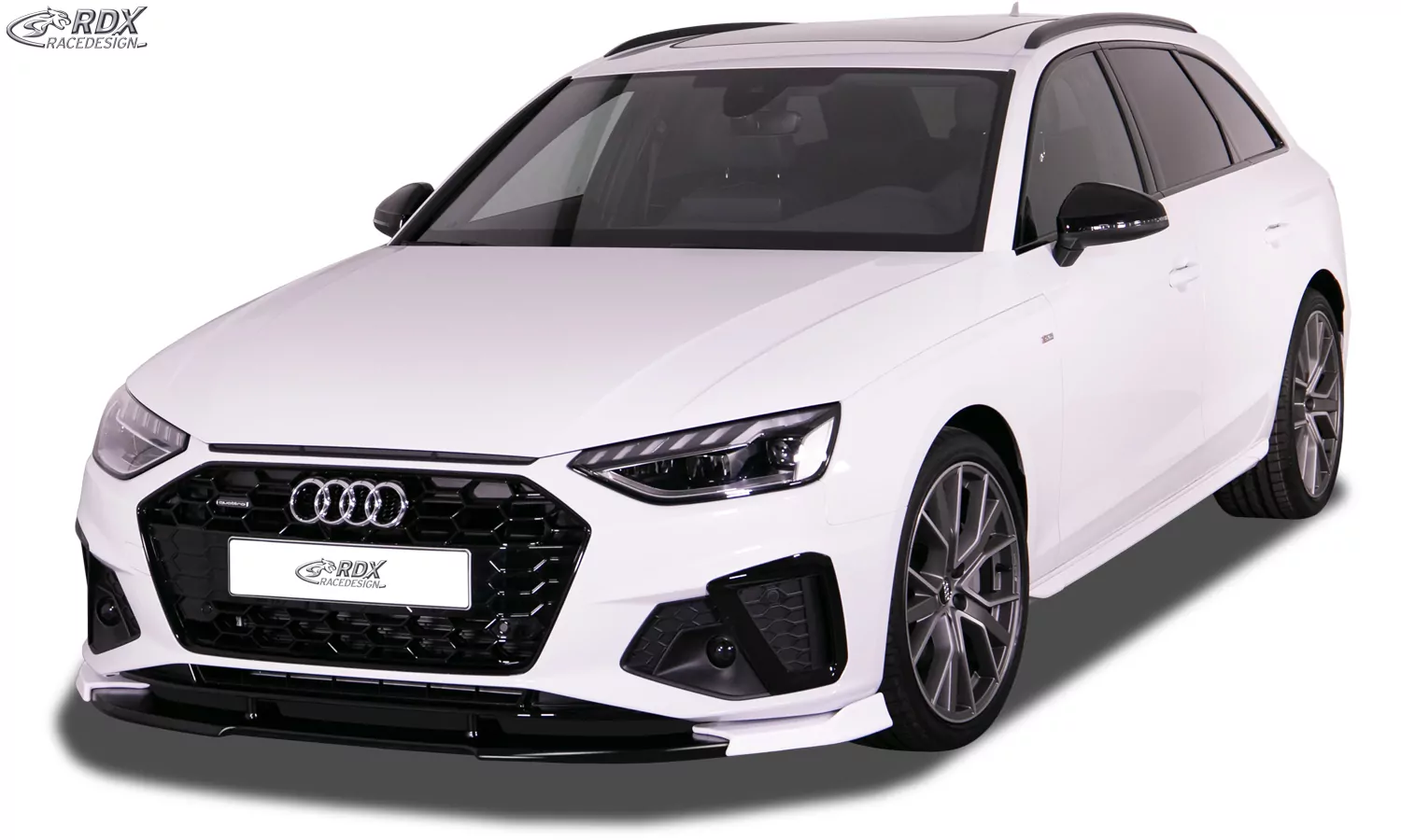 RDX Frontspoiler VARIO-X für AUDI A4 8W B9 Facelift (2019+, für S-Line- bzw. S4-Frontstoßstange) Frontlippe Front Ansatz Vorne Spoilerlippe