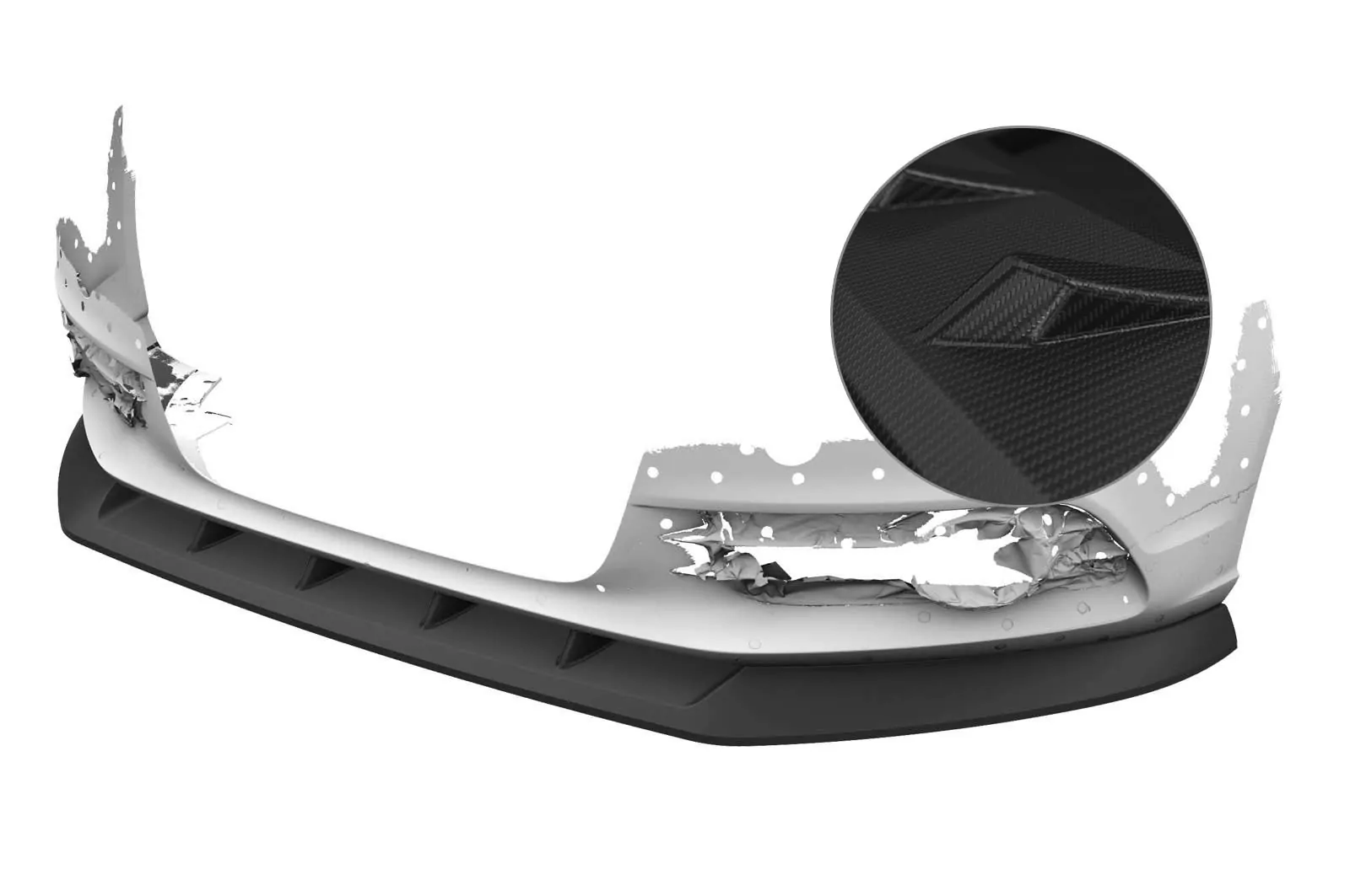 Cup-Spoilerlippe mit ABE für Audi A6 C7 4G CSL325-M Carbon Look (matt)