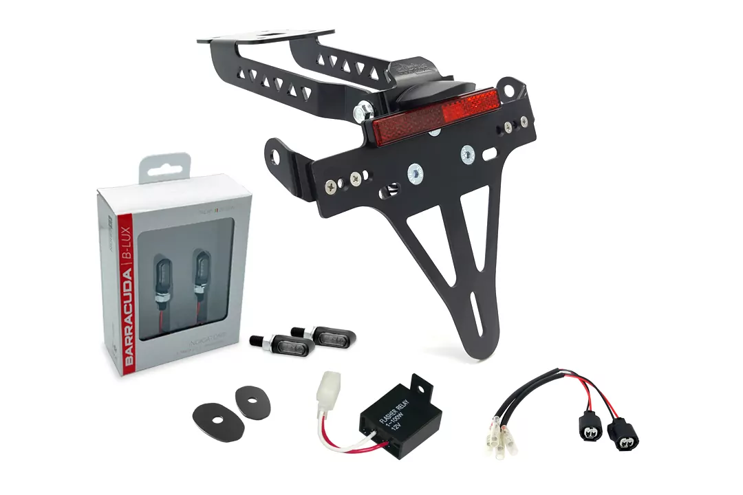 alpha Technik Kennzeichenhalter-Blinker-Kit M-LED (vorne + hinten) für Kawasaki Z650 und Ninja 650 Typ: ER650K / EX650M ab Modelljahr 2020