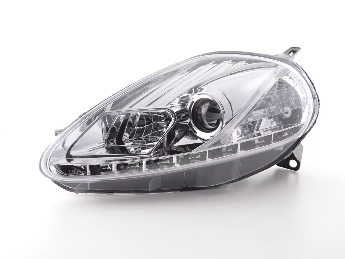 Scheinwerfer Set Daylight LED TFL-Optik Fiat Grande Punto Typ 199 Bj. 05-08 chrom