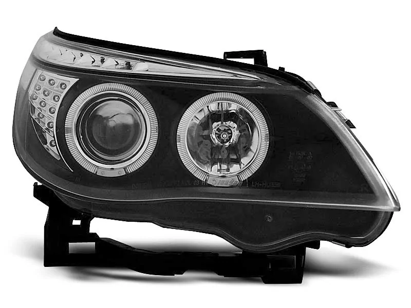 HEADLIGHTS ANGEL EYES BLACK LED INDICATOR fits BMW E60/E61 03-07  