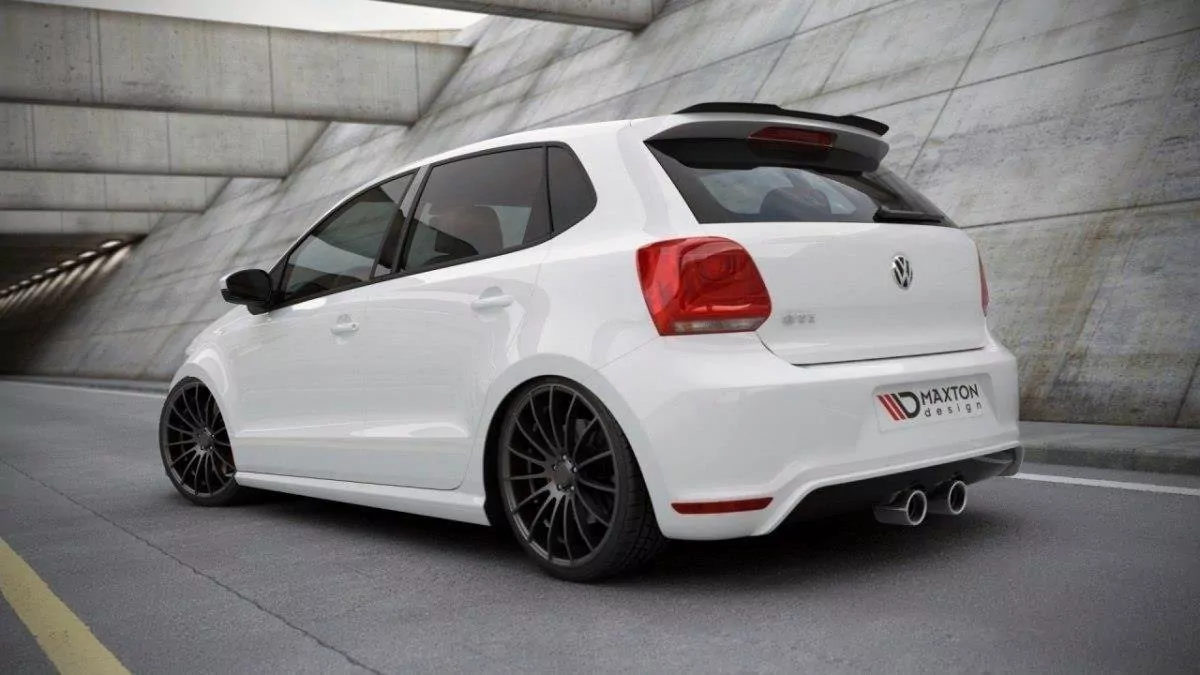Spoiler CAP Passend Für Passend Für VW POLO MK5 GTI / R-LINE Schwarz Hochglanz Schwarz Hochglanz