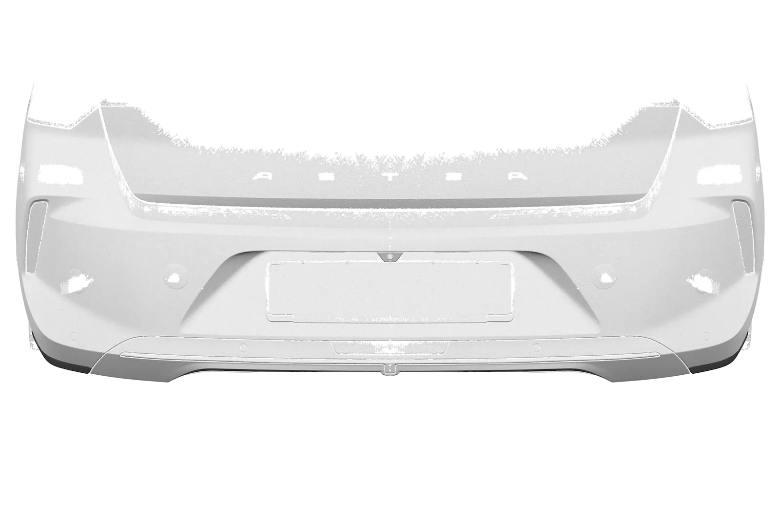 Heckansatz für Opel Astra L HA468 Schwarz Strukturiert