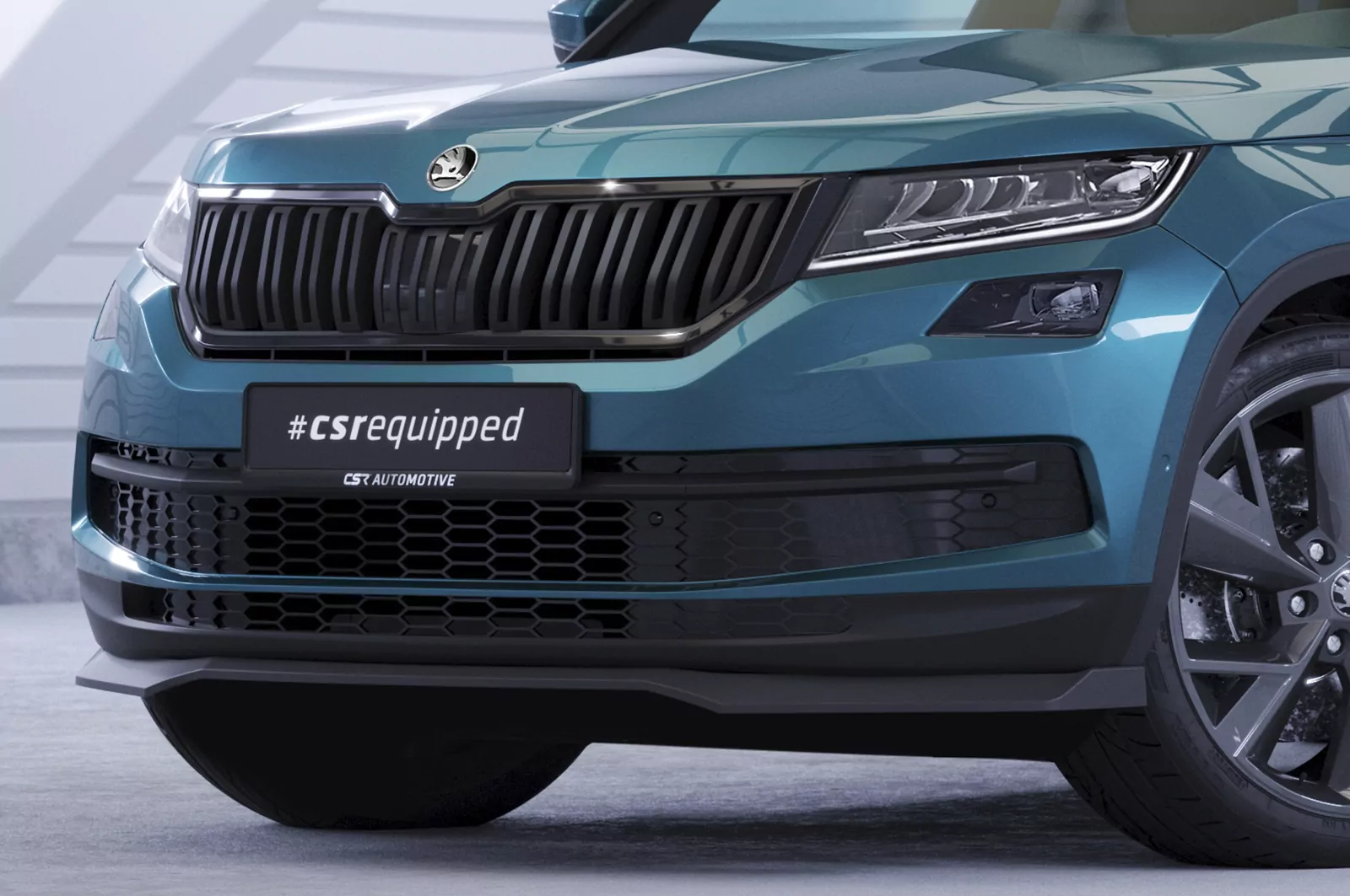 Cup-Spoilerlippe mit ABE für Skoda Kodiaq CSL626 Schwarz Strukturiert