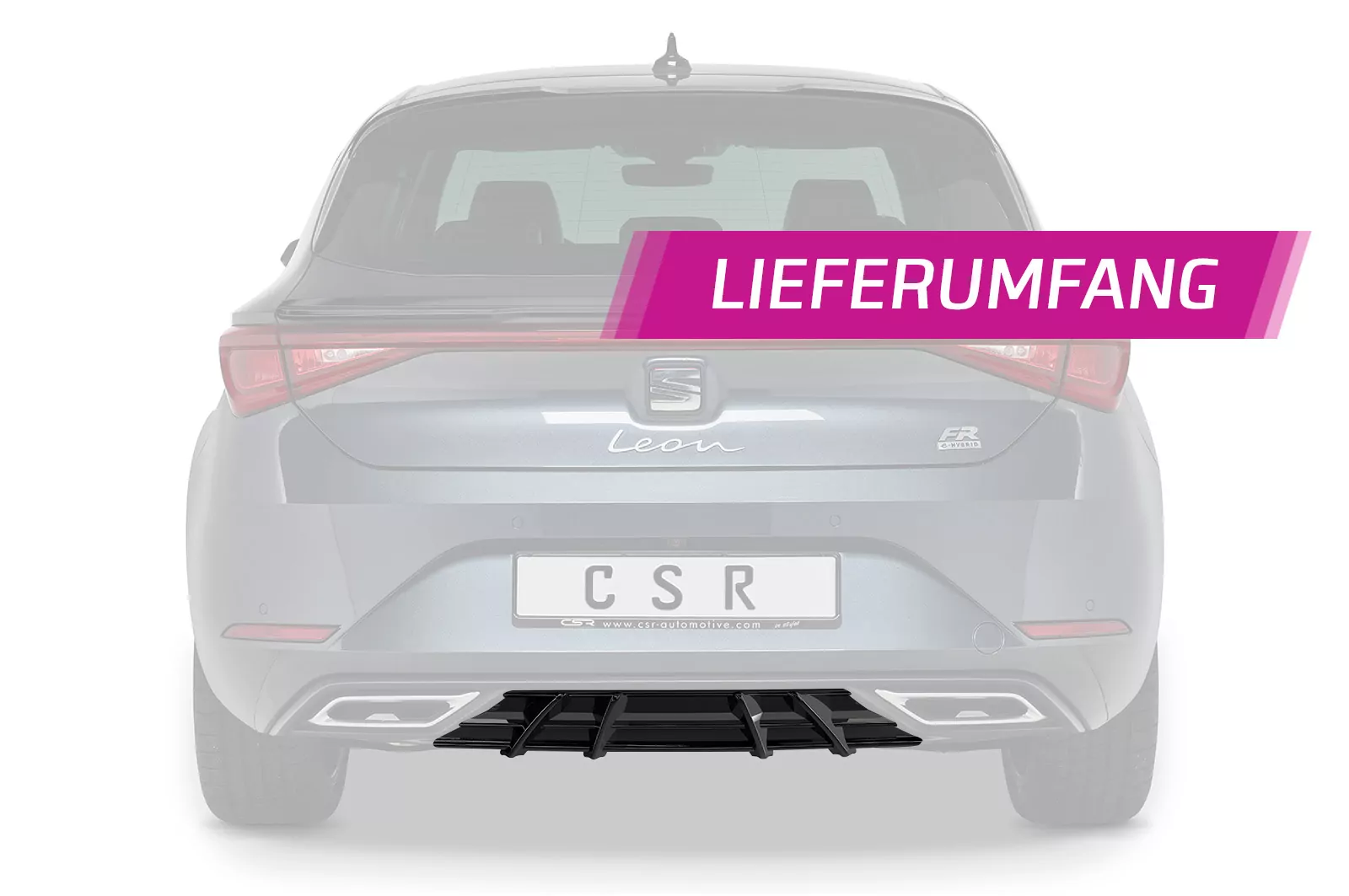 Heckansatz für Seat Leon IV (Typ KL) HA275 Schwarz Strukturiert