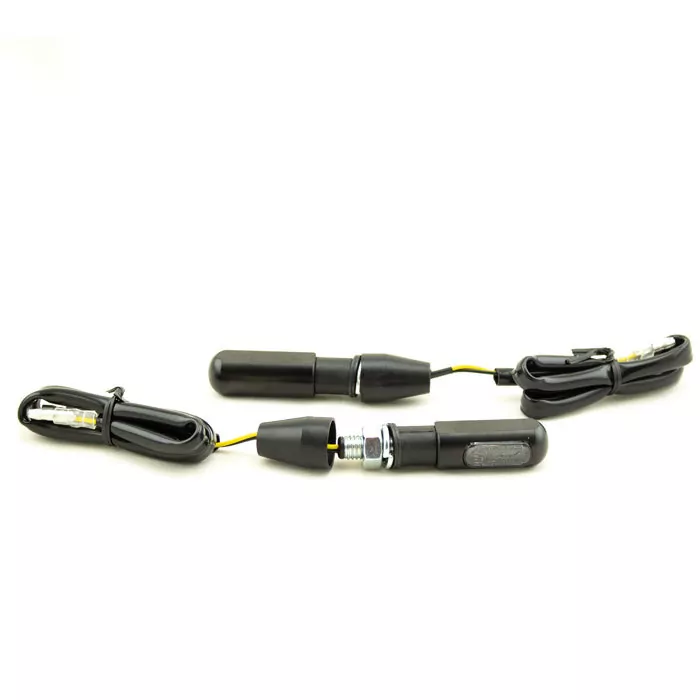 SMD-Blinker "Heat" | Alu | schwarz M8 | Alu | getönt | Ø 15 x T 46 mm | E-geprüft