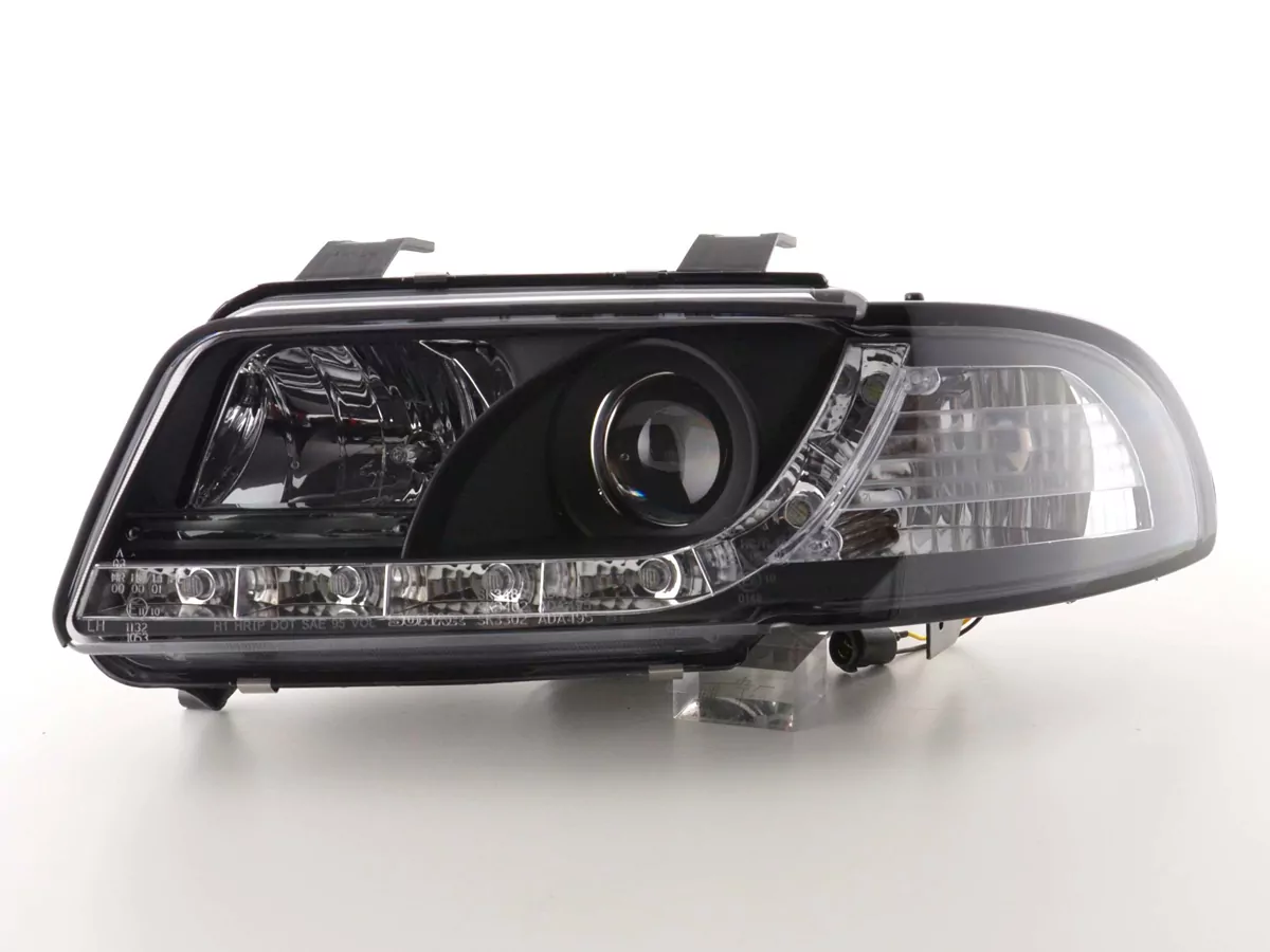 Scheinwerfer Set Daylight LED Tagfahrlicht Audi A4 B5 8D Bj. 94-99 schwarz
