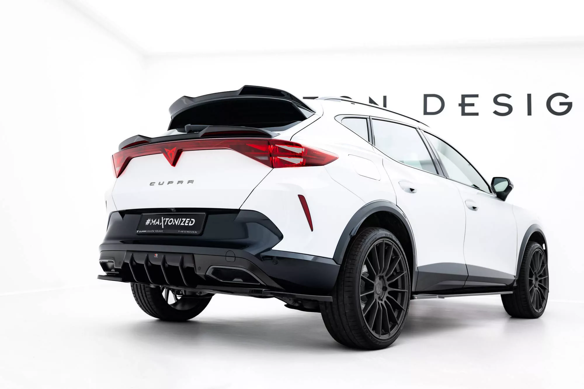 Niedriger Spoiler CAP Für 3D Cupra Formentor Mk1 Facelift Schwarz Hochglanz