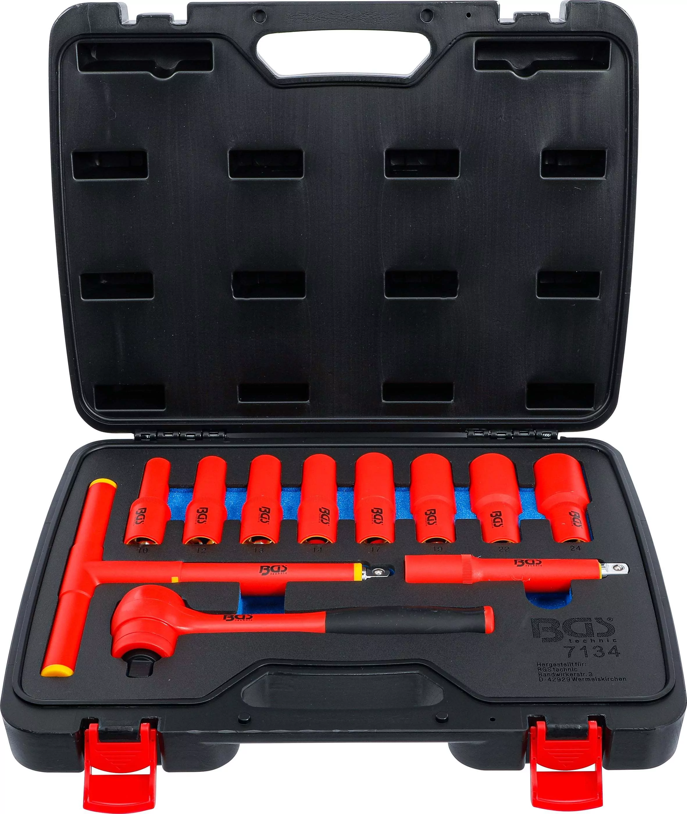 VDE-Steckschlüssel-Satz | Antrieb Innenvierkant 12,5 mm (1/2") | SW 10 - 24 mm | 11-tlg.