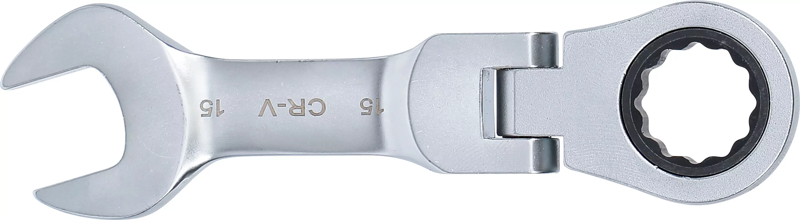 Ratschenring-Maulschlüssel | kurz | abwinkelbar | SW 15 mm