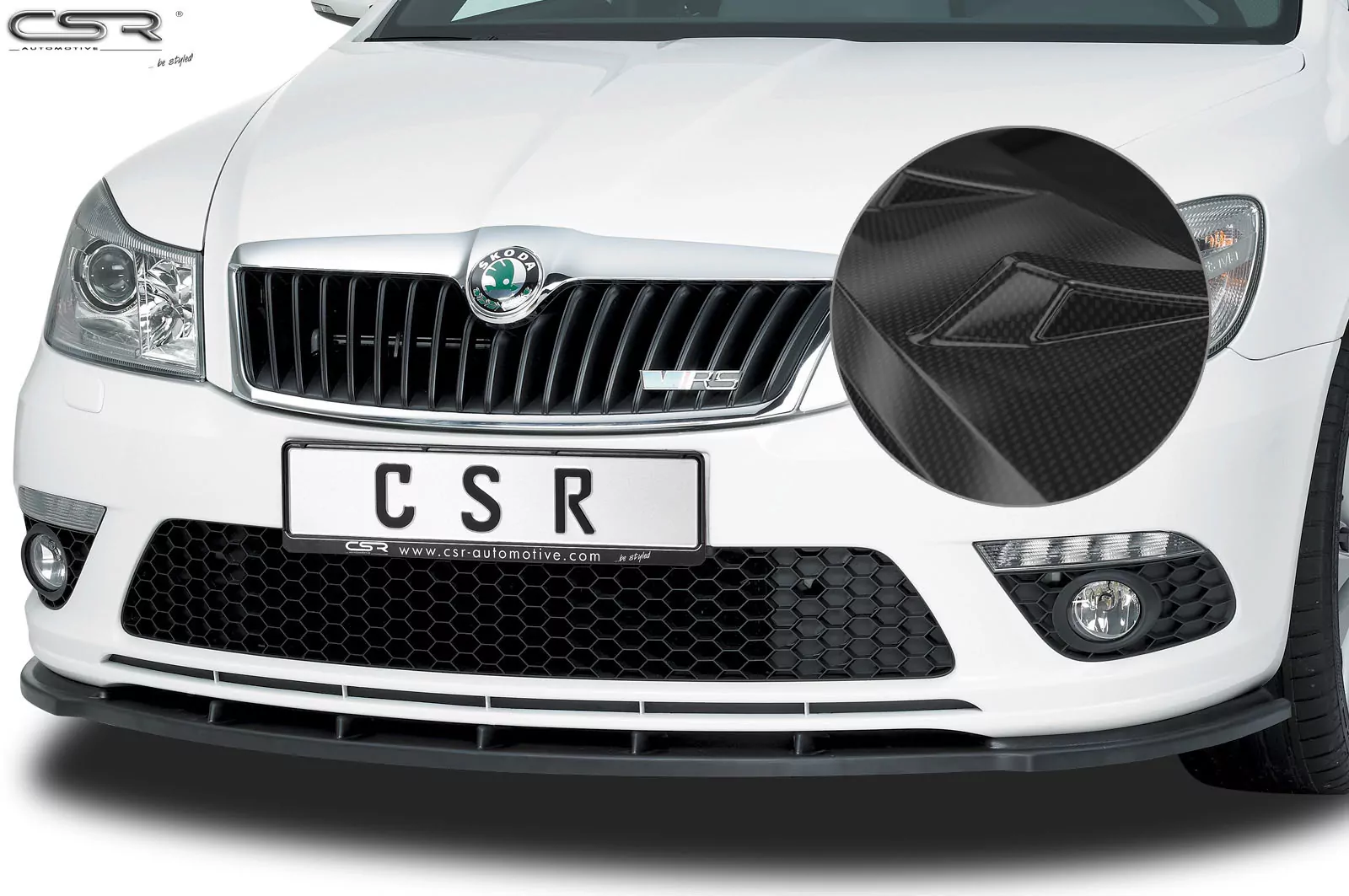 Cup-Spoilerlippe mit ABE für Skoda Octavia II (1Z) RS CSL001-C Carbon Look Hochglanz